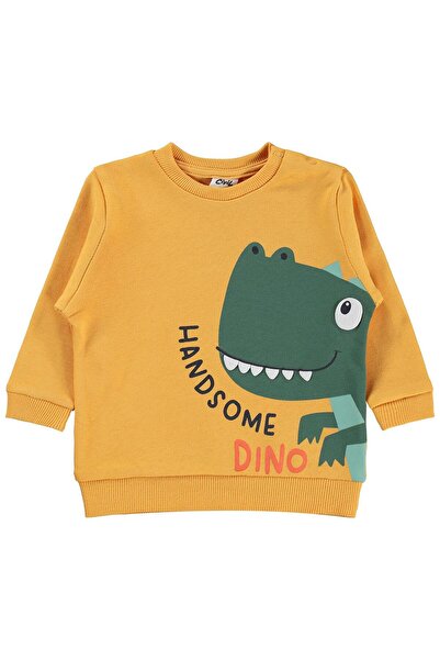 Civil Baby Hanorac Dinozaur cu imprimeu pentru 6-18 luni - Muștar 12-18 luni