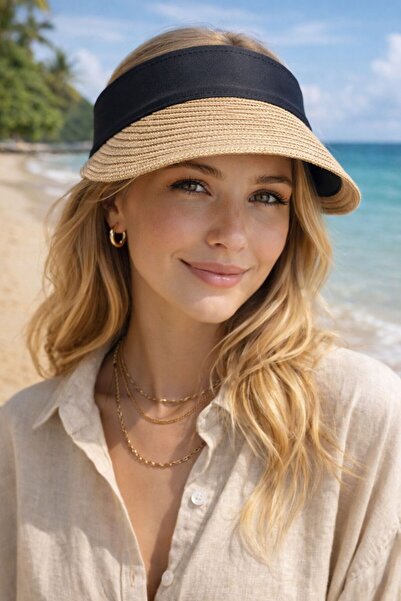 FELLMENS Ženski šešir od slame Camel Tenisci Visor