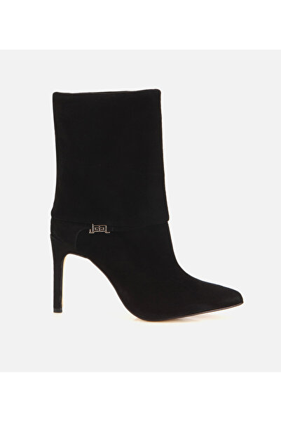 Hotiç Kadın Süet Deri Siyah Toka Detaylı Bilekte İnce Topuklu Bot