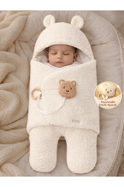 Tomuycuk Welsoft Pelüş Bebek Kundak Battaniyesi Ayaklı Uyku Tulumu | Kışlık K...
