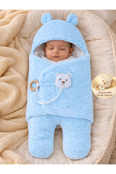Tomuycuk Welsoft Pelüş Bebek Kundak Battaniyesi Ayaklı Uyku Tulumu | Kışlık K...