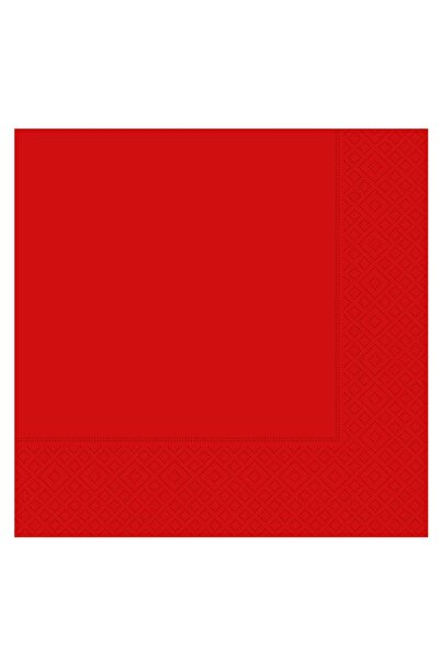 partidolu 16 Pieces Plain Red Color Paper Party Napkin 33 cm