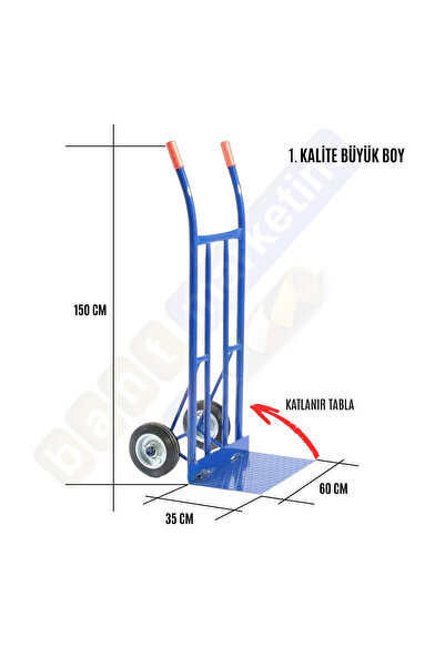 BantMarketim Büyük Boy Katlanabilir Yük Ve Koli Taşıma El Arabası