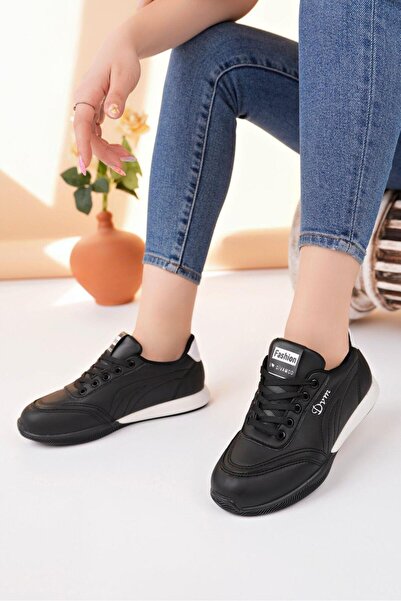 Nesil Shoes Dvm 5600 Pantofi de damă din spumă cu memorie alb-negru