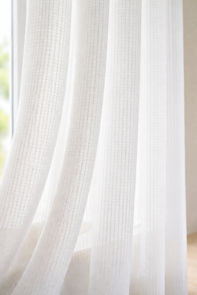 La Diva Home Perde Çelik Örme 1/3 Sık Pile Tül Perde Kırışmaz Ütü Istemez