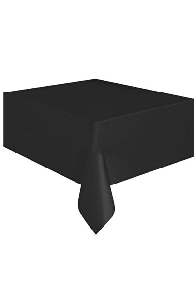 partidolu Plastic Party Tablecloth Black Color 274 cm