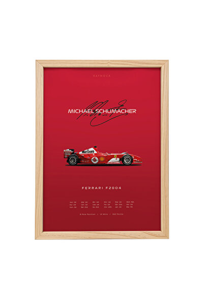 KAYNOCK Michael Schumacher Ferrari F2004 Poster Tablo F1 Formula 1 Dijital Ta...