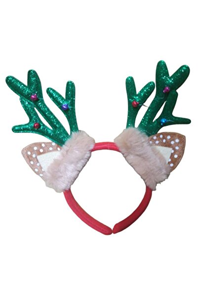 partidolu Coroană de Anul Nou în formă de corn de cerb de culoare verde argin...