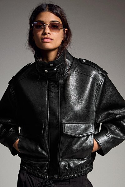 Bershka Suni deri dik yaka ceket