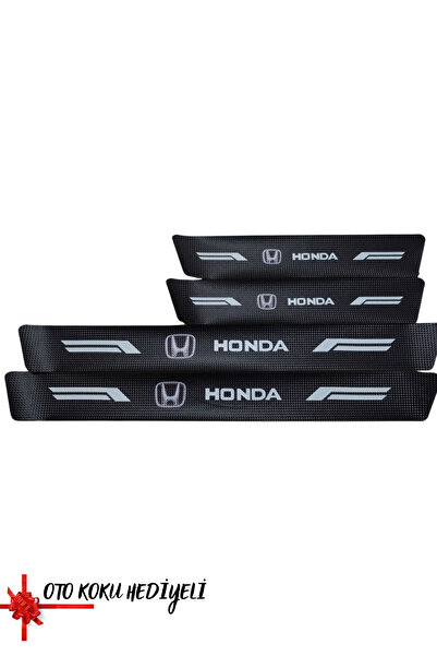 Buscarpone Honda Logolu Karbon Kapı Eşiği Koruyucu Bant Folyo 4'lü Set