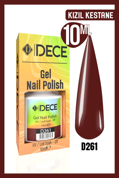 d dece Kalıcı Oje Uv Led D261 (KIZIL KESTANE) 10ml