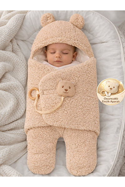 Tomuycuk Welsoft Pelüş Bebek Kundak Battaniyesi Ayaklı Uyku Tulumu | Kışlık K...