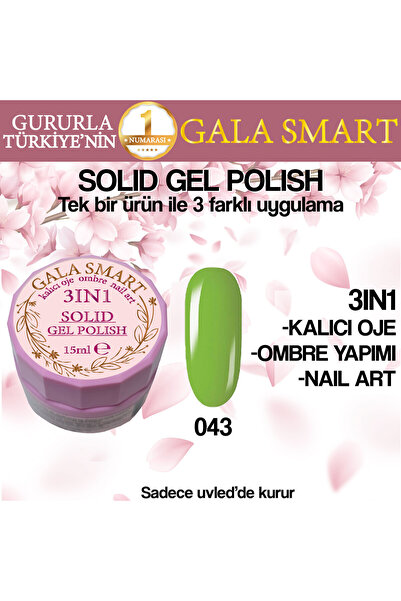gala smart Kalıcı Oje Yeni Nesil Solid Gel Polish 3 in 1 NO:043