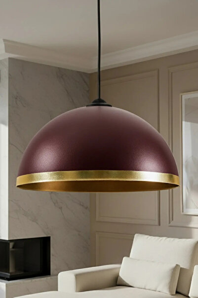 Marrien Luna Modern Tekli Bordo Metal Golden Sarkıt (30 cm) Salon, Mutfak & C...