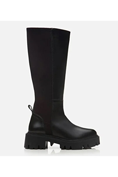 Hotiç Kadın Deri Siyah Streç Çizme