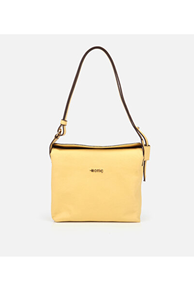 Hotiç Kadın Deri Sarı Ayarlanabilir Askılı Omuz Çantası