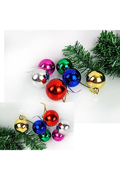 partidolu Ornament de brad de Crăciun de 3 cm de culori mixte Cici Ball 12 buc