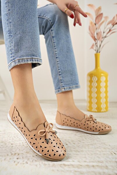 Nesil Shoes Canpa 228 Nude Perforate Summer Casual Balerini damă 