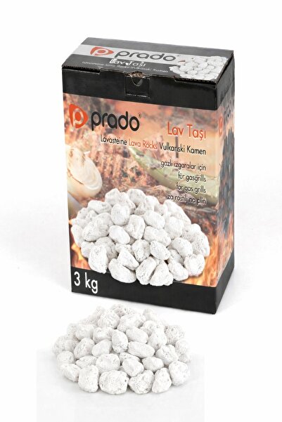 PRADO Tüplü Mangal için Lav Taşı (3kg) Beyaz