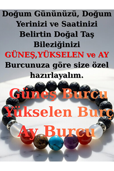Shehlaa Kişiye Özel Doğal Taş Burç Bilekliği – Güneş Ay Yükselen | Sevgili An...