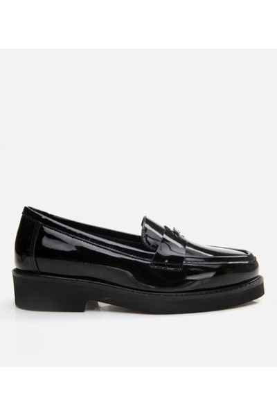 Hotiç Women's Leather Black Loafer
