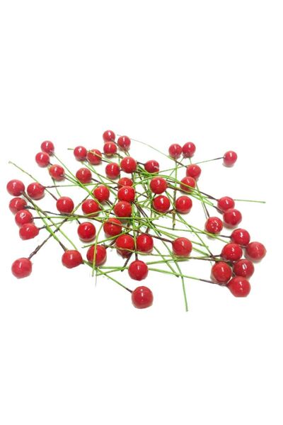 partidolu 100 bucăți de flori de Crăciun Kokina Pique, bile Cici, culoare roș...