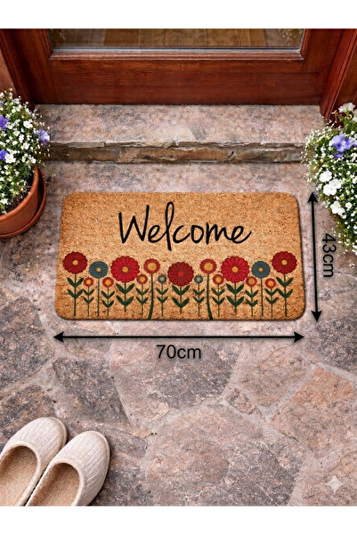 SoGood Concept Renkli Çiçekler Desenli Coco Görünümlü Kapı Önü Ve İç Mekan Pa...