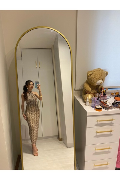 EMOŞŞBUTİK Boyundan Bağlamalı Desenli Elbise