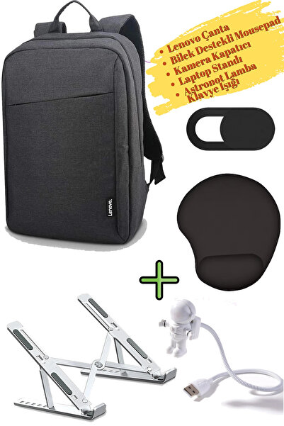 LENOVO حقيبة ظهر للكمبيوتر المحمول مقاس 15.6 بوصة B210 مع غطاء كاميرا، حامل ك...