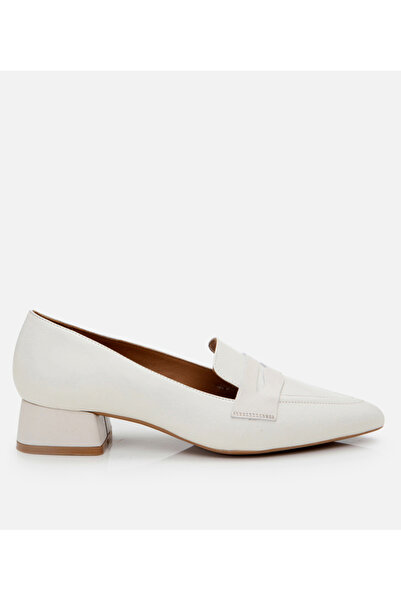 Hotiç Genuine Leather Hotiç Beige Classic Heeled Shoes