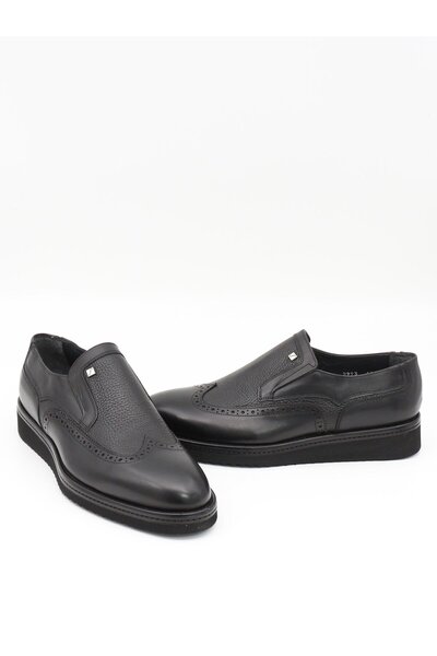 Fosco 2993 Siyah Hakiki Deri Eva Taban Erkek Ayakkabı