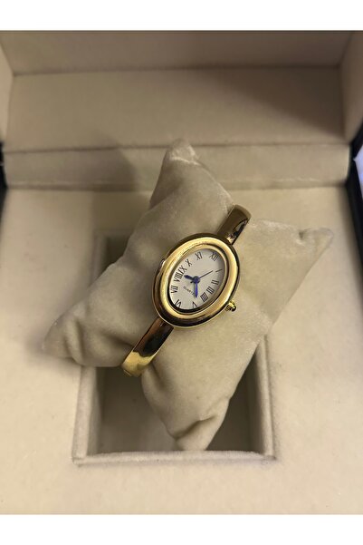QUARTZ Cartier Kelepçe Gold Kol Saati Hediye Kutusunda