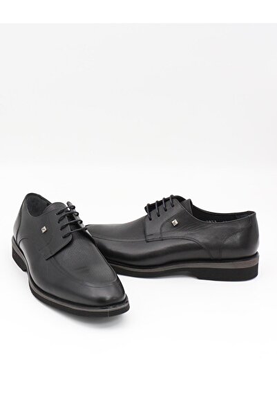 Fosco 2953 Black Genuine Leather Eva Sole Men's Shoes