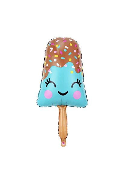 partidolu بالون ورق مقوى على شكل آيس كريم على عود مبتسم 90x43 سم 1 قطعة هوا