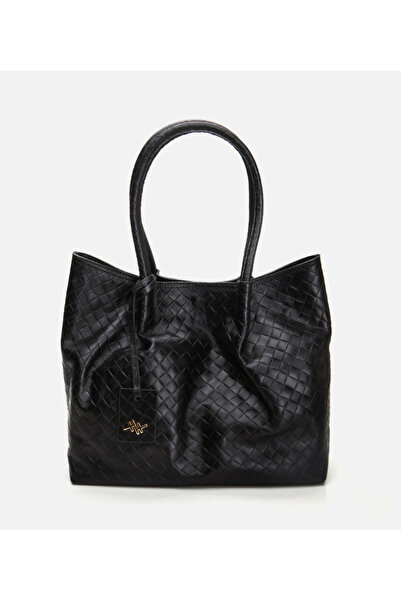 Hotiç Hakiki Deri Siyah Kadın Çanta