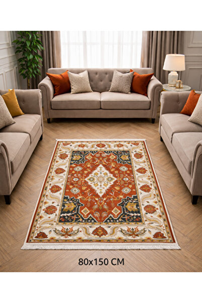 Prizma Prestij Halı 80x150cm 1 Adet Vintage Koleksiyon Antik Klasik Beyaz Kır...