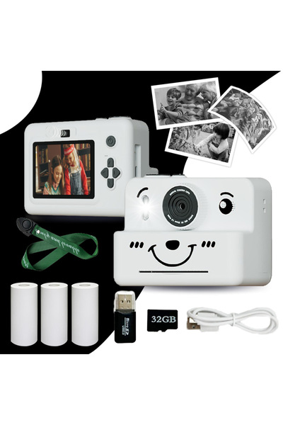 Choice كاميرا طباعة فورية للأطفال من وايت بير مع بطاقة ذاكرة 32 جيجابايت، تدع...