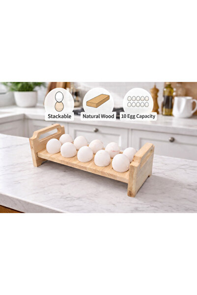 DİNGODAWOODENWORK 🥚Konsept ÇAM MASİF 10’LU YUMURTALIK – 18 MM KALINLIK 🥚