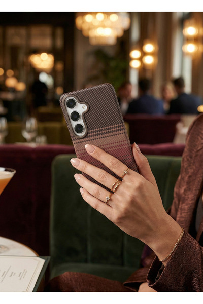 TechTrove غطاء كربون دي منقوش فاخر متوافق مع هاتف سامسونج جالاكسي إس26 مع ميز...