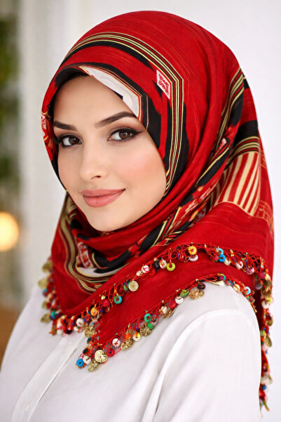 ASYA PAZARLAMA Black Sea Writing cu lire și margele - Tulle, Keshan, Esarfă, ...