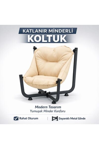 Armegeda Metal Minderli Sandalye | Katlanabilir Dayanıklı Rahat Bahçe Balkon ...