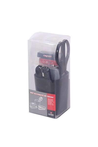 Kunst Комплект за офис оборудване: държач за химикалки, ножици 17 см, телбод ...