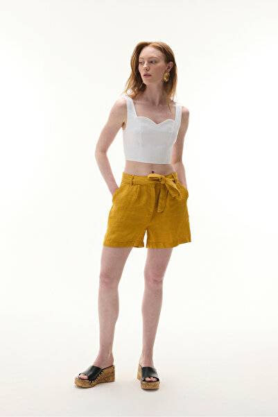 Mudo Linen Shorts with Binding Details