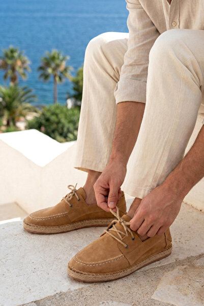 by selvi Lukka Shoes Εσπαντρίλια με κορδόνια από γνήσιο δέρμα Fleur σε μπεζ χ...