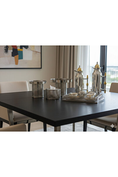 Generic ✨ طقم ضيافة فاخر بتصميم أنيق ولمسات راقية ✨ ترمسان ,حاملان للكيك ، صي...