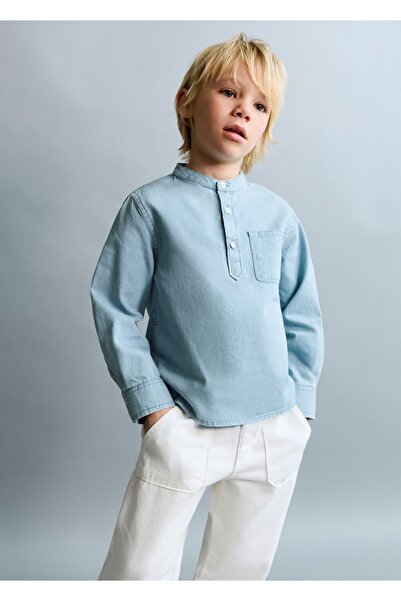 MANGO Baby Pamuklu denim gömlek