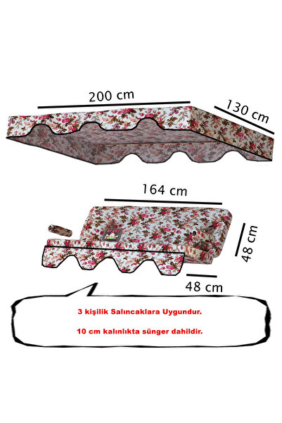 Yekta Home İngiliz 3 kişilik Salıncak Minder Takımı . Yastık Tente Kolluk Min...