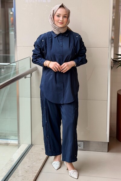 Ceremony Kraş Ve Taş İşlemeli Safari Pantolonlu Takım