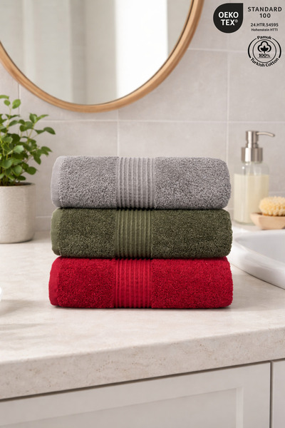 Ellaline Set de 3 prosoape pentru față, 100% bumbac certificat pentru baie | ...