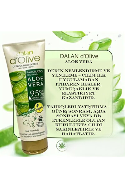 Dalan d`Olive 250Ml Tüp Krem Organik Aloea Vera Yağlı